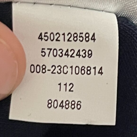 Chicos Womens Flutter Sleeve Eyelet Blouse Size L Navy Blue Coastal Grandma Boho - Picture 7 of 7